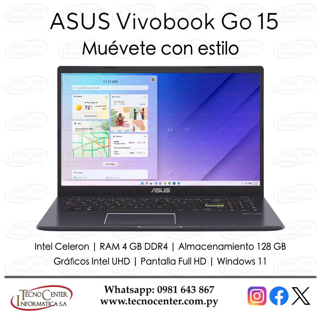 Notebook Asus Vivobook Go 15 Intel Celeron